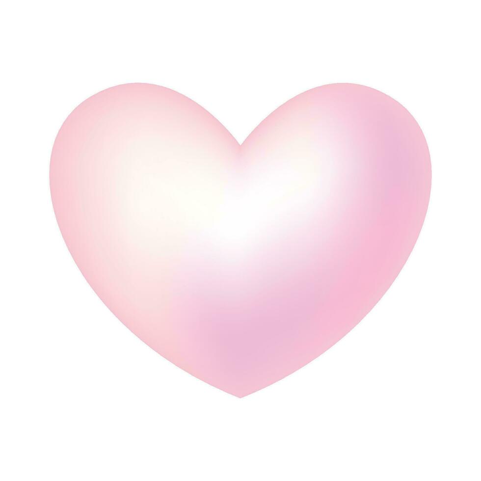 Vector cute pink isolated heart on white background