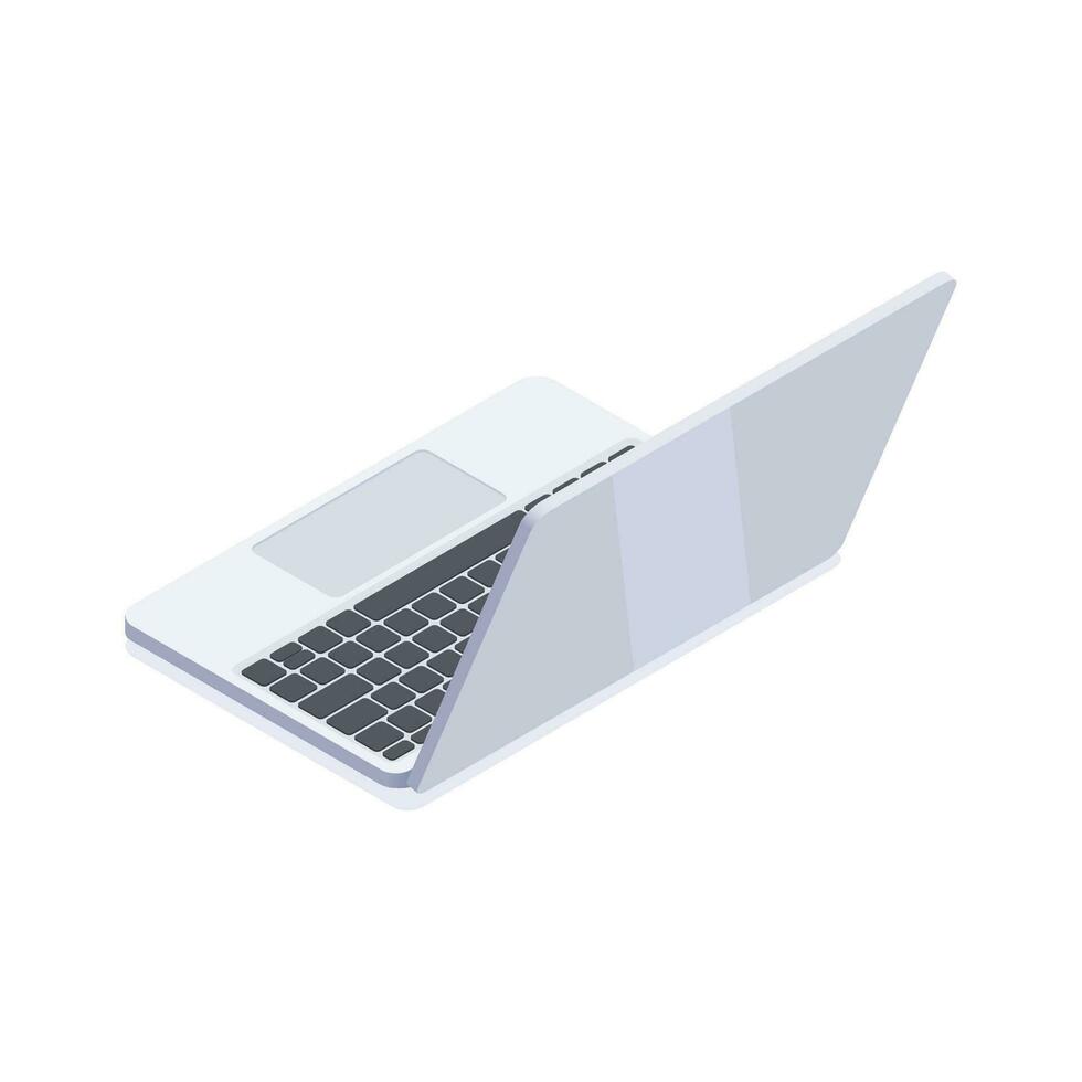 Vector laptop back on white background