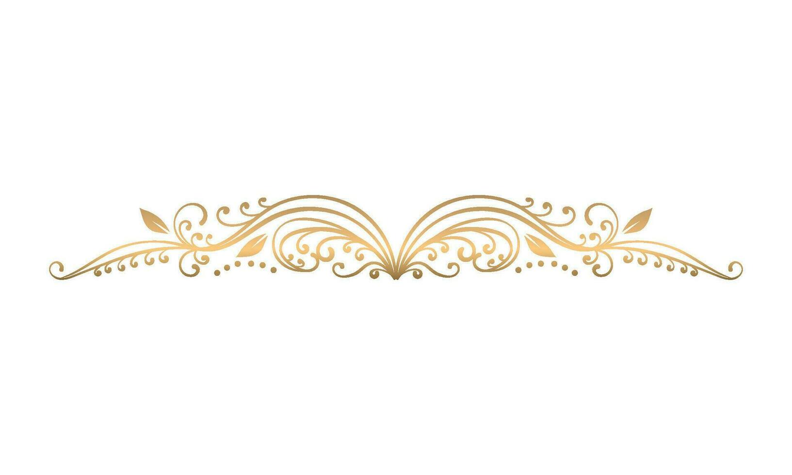 Vector golden floral decoration on white background