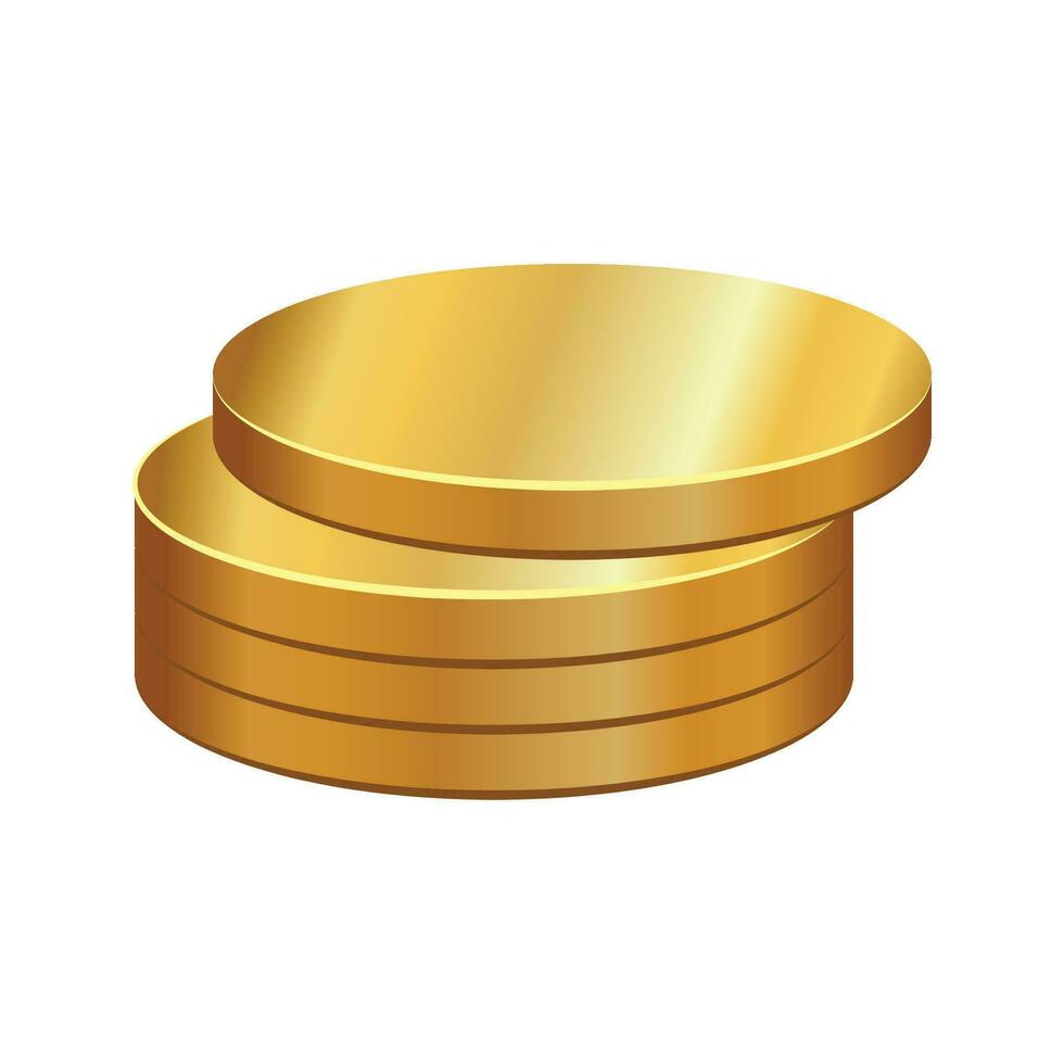 vector apilar de dorado monedas, aislado en blanco antecedentes
