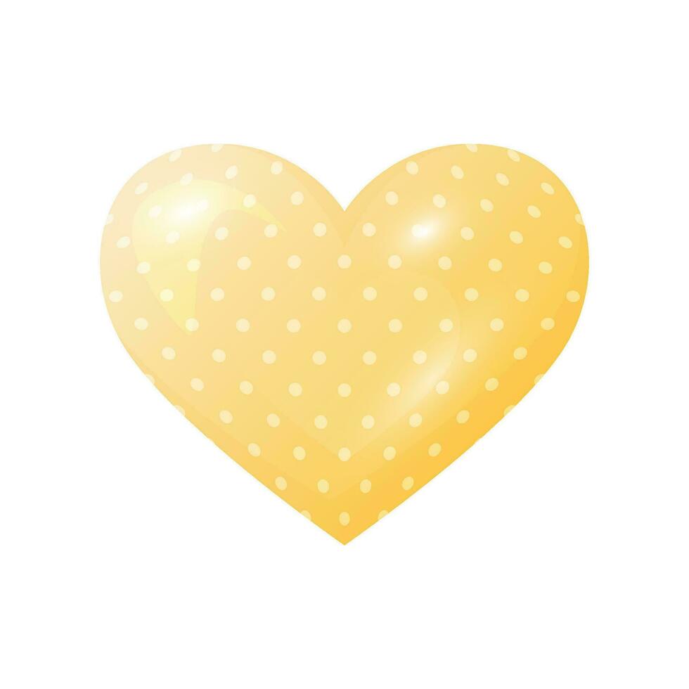 Vector icon illustration yellow heart with dot isolated on white background