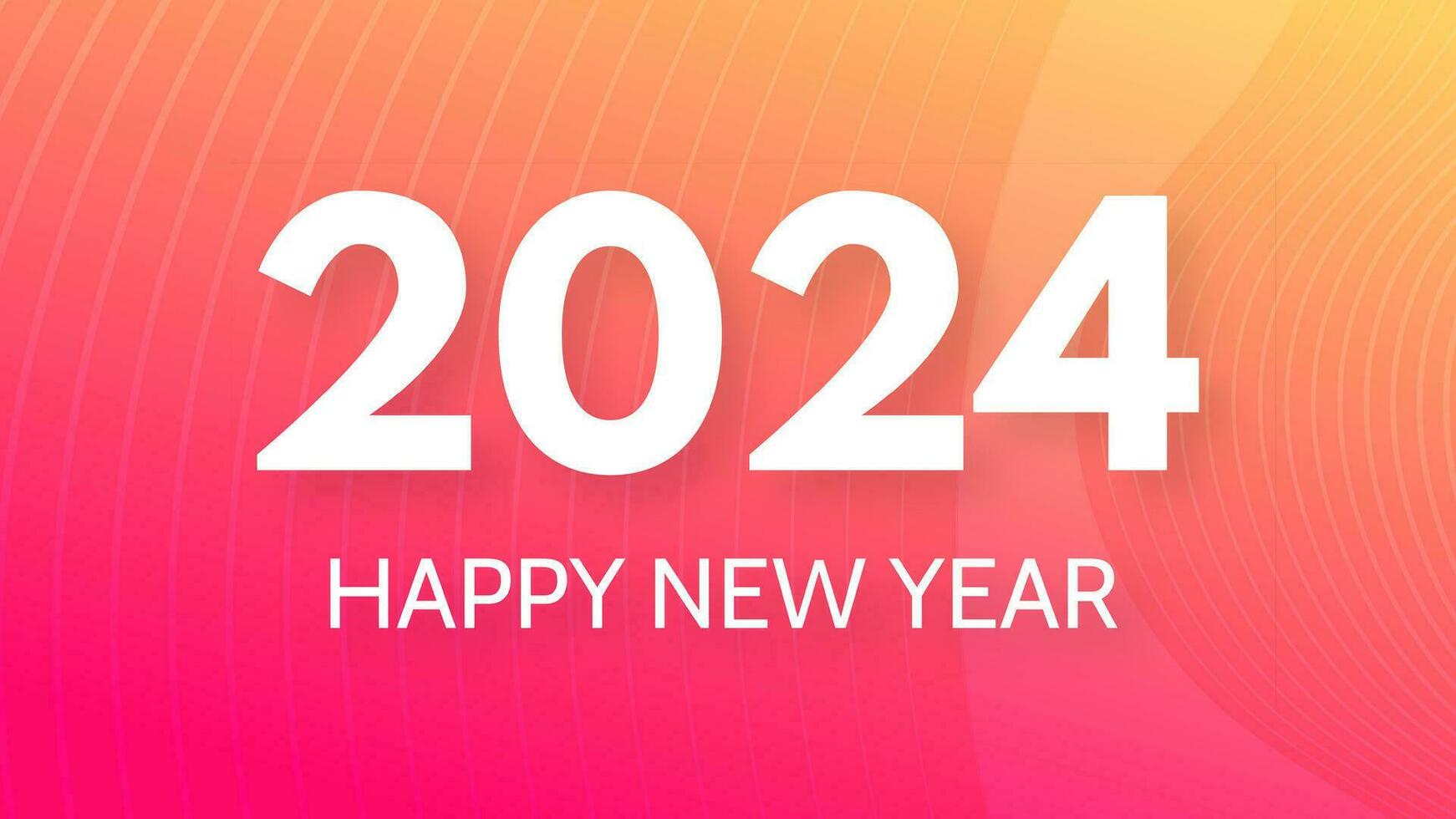 2024 Happy New Year on colorful background vector