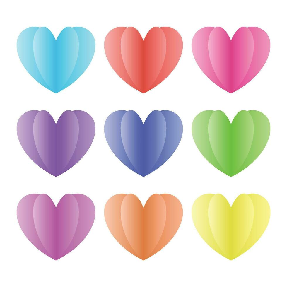 Vector paper heart on white background