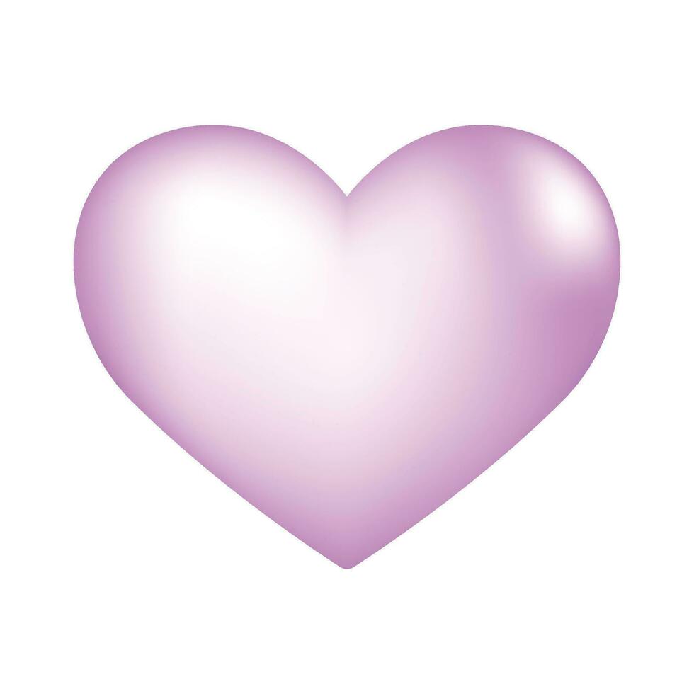 Vector shiny purple heart illustration on white background