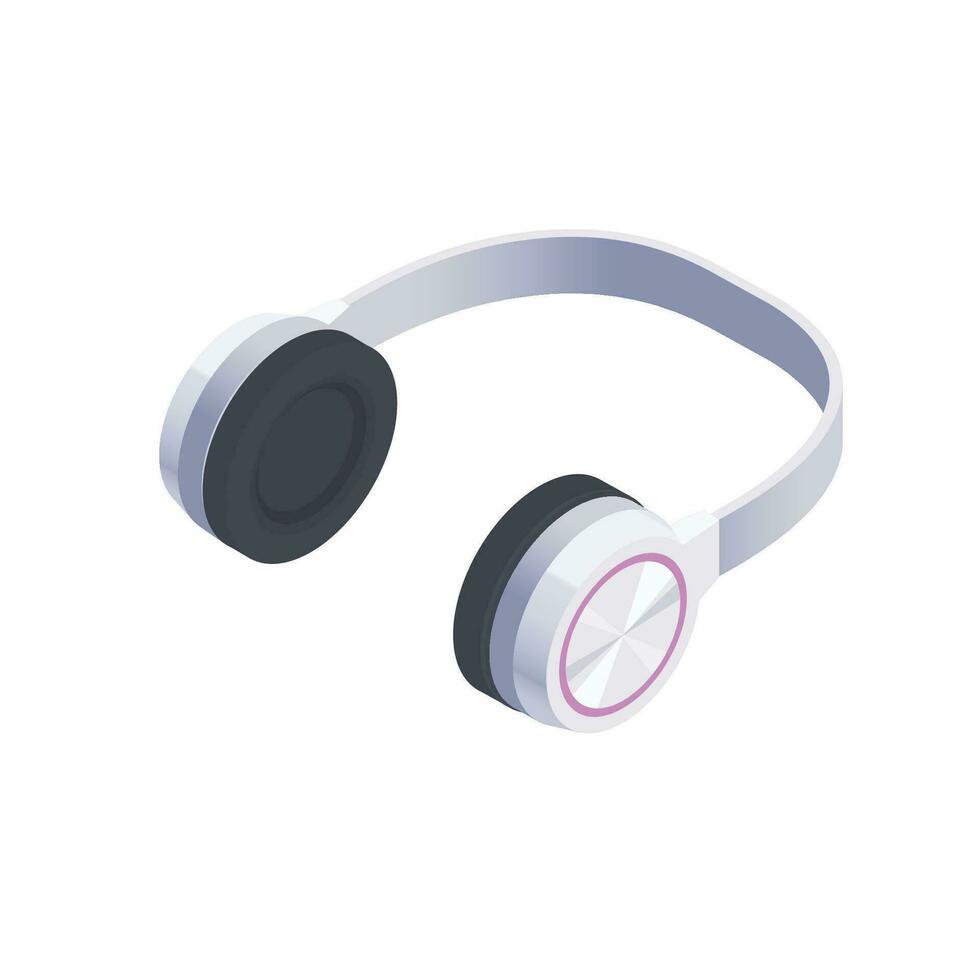 Vector headphones on white background