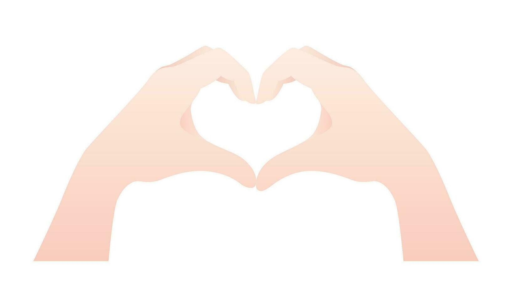 Vector two hands showing love sign with fingers isolated vector illustration