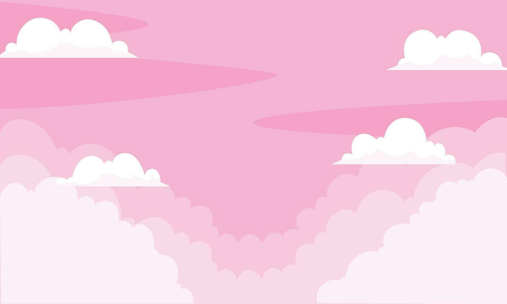 Vector pink color sky background with clouds design