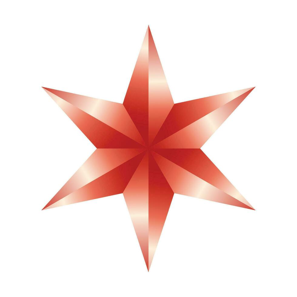 Vector decorative red star on white background