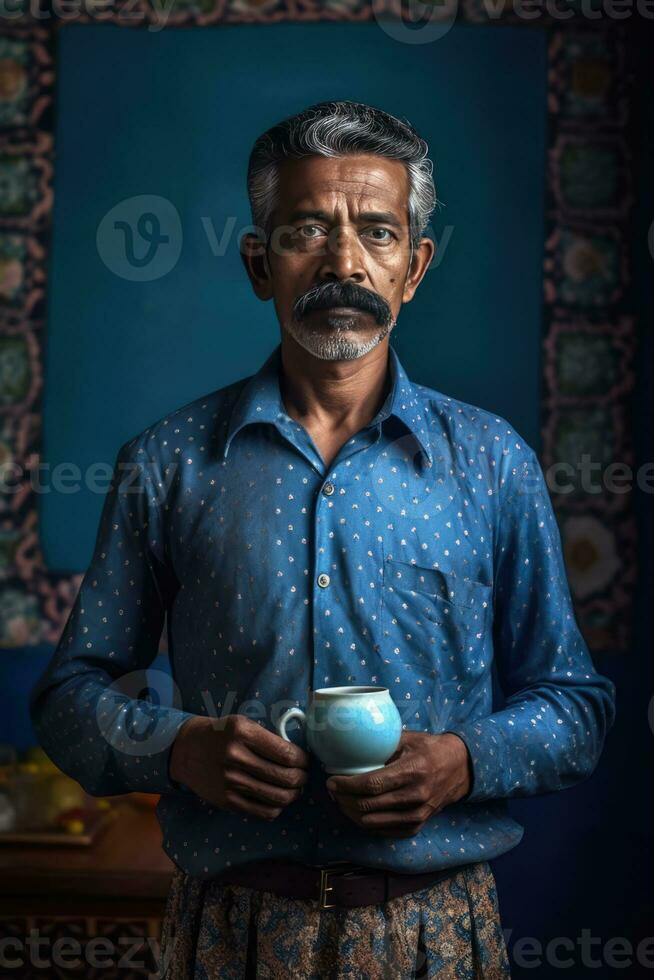 AI generated A Bearded Man in a Polka-Dot Shirt photo