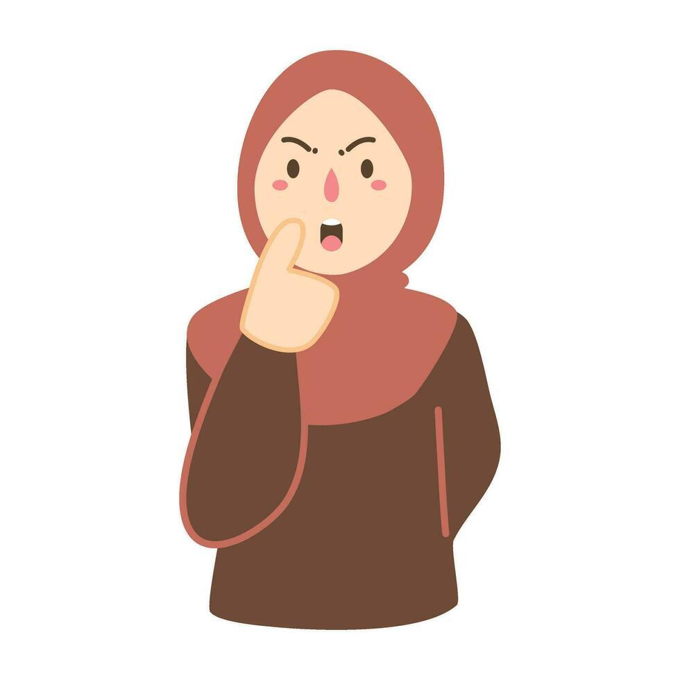hijab mujer con conmocionado expresión vector