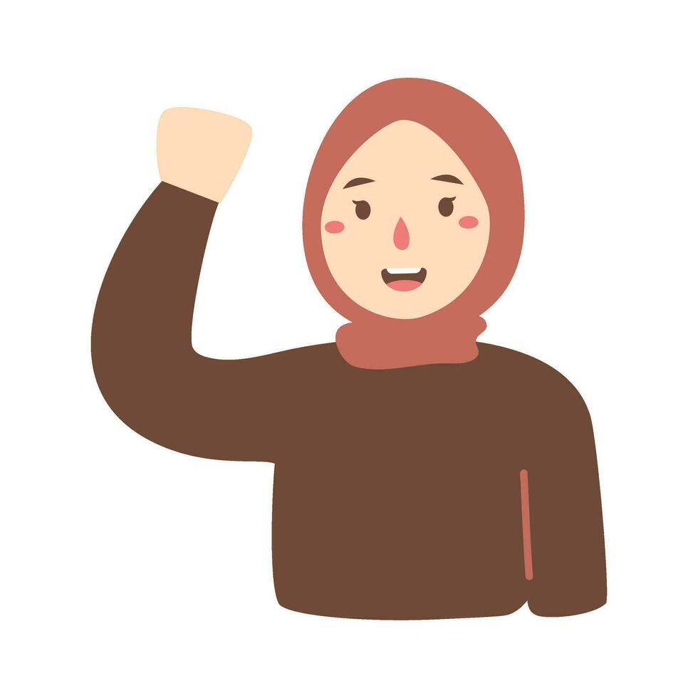 mujer vistiendo hijab en varios estilos vector