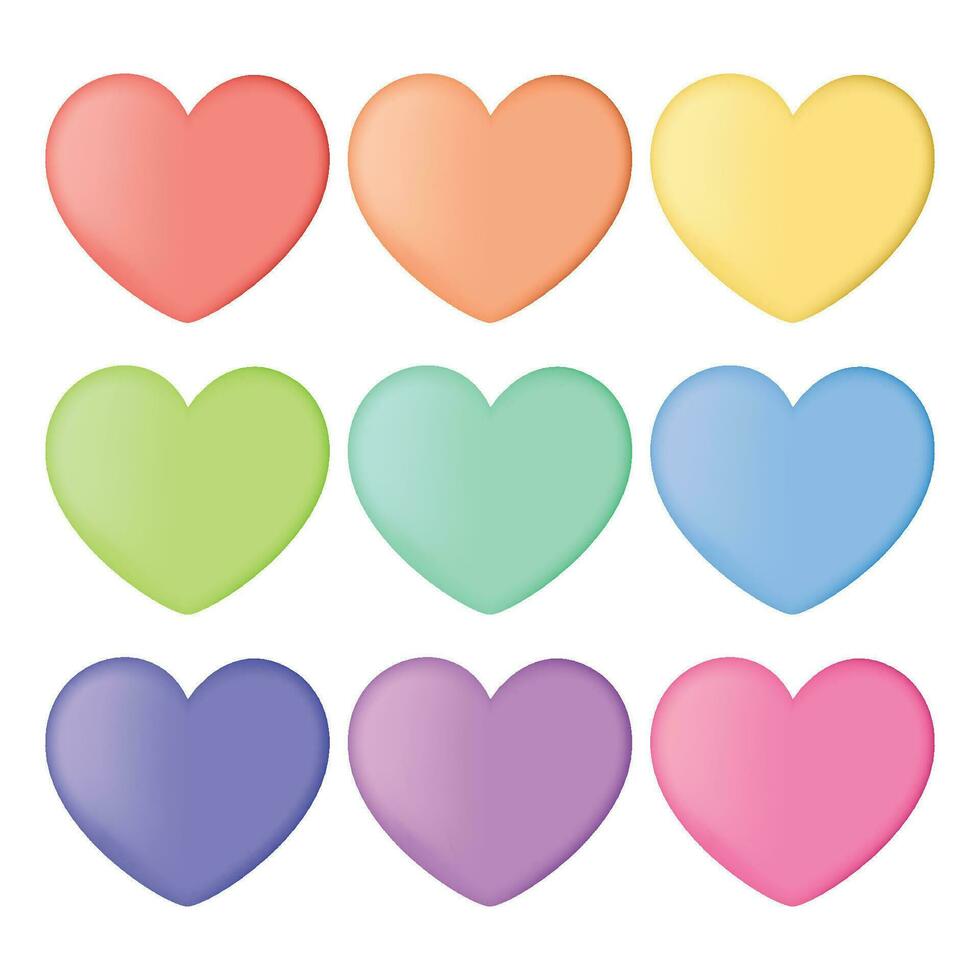 Vector colorful heart icon isolated item on white background