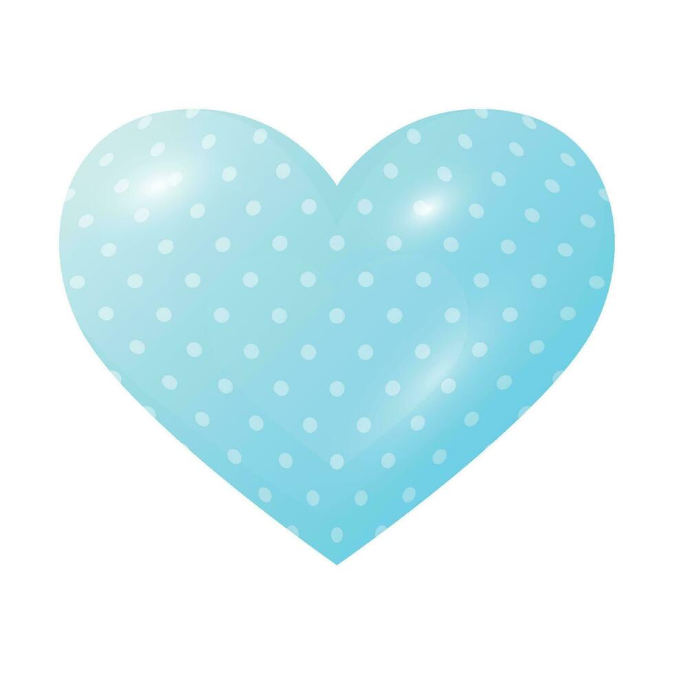 Vector icon illustration blue heart with dot isolated on white background