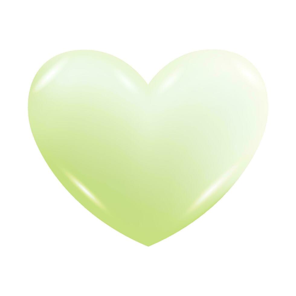 vector icono ilustración verde corazón aislado en blanco