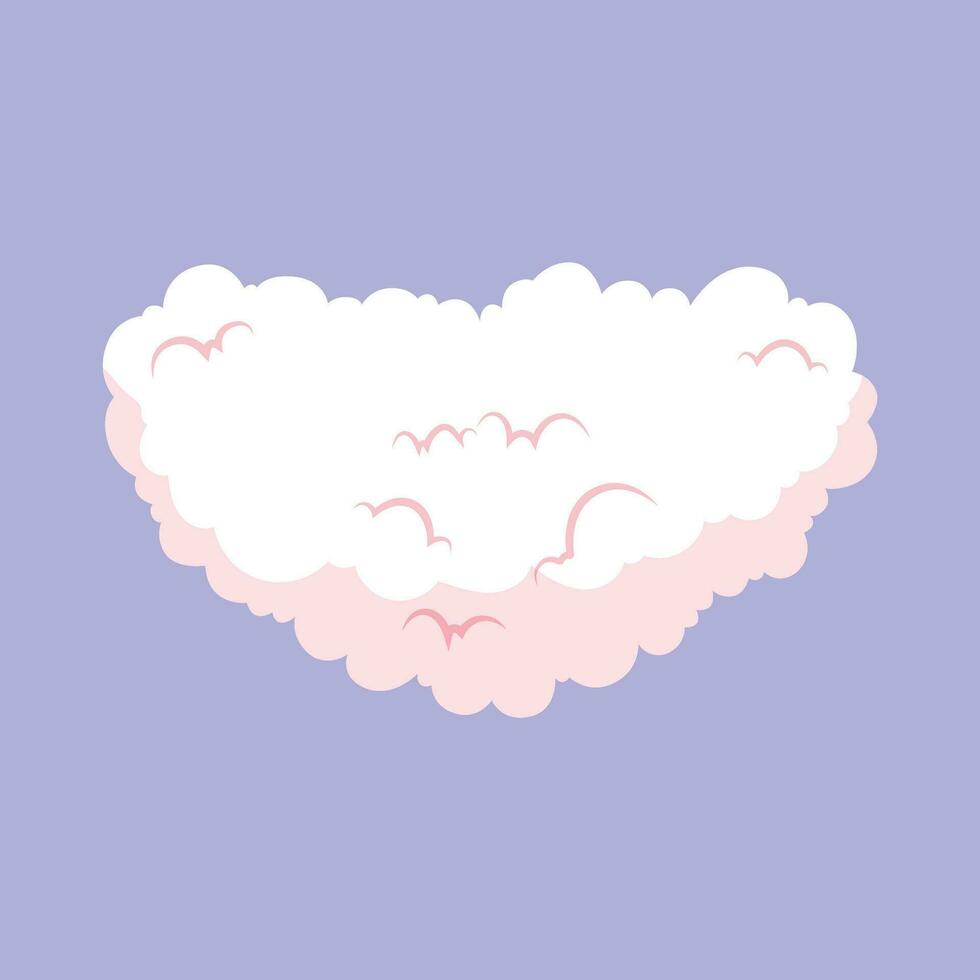 Vector cloud heart shaped vector illustration