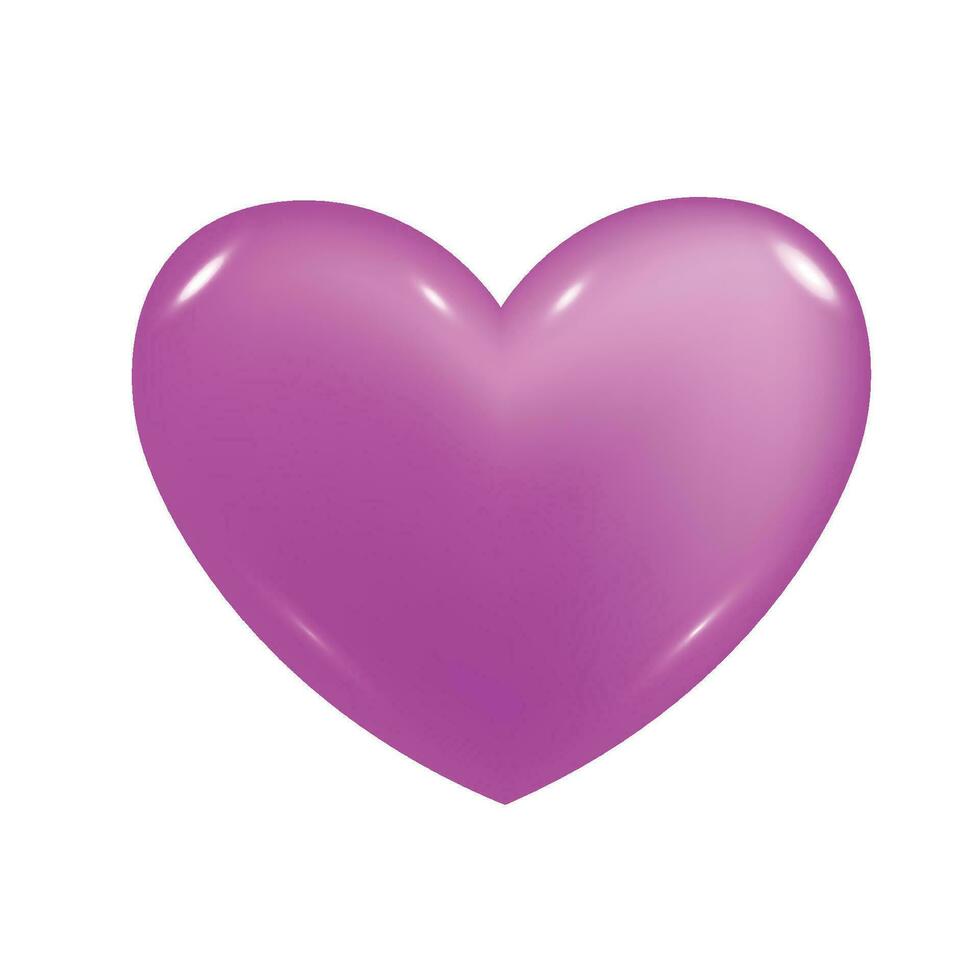 Vector icon illustration purple heart isolated on white