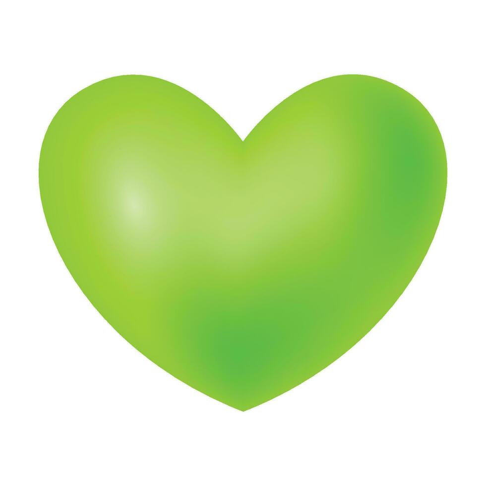 vector verde corazón aislado en blanco antecedentes
