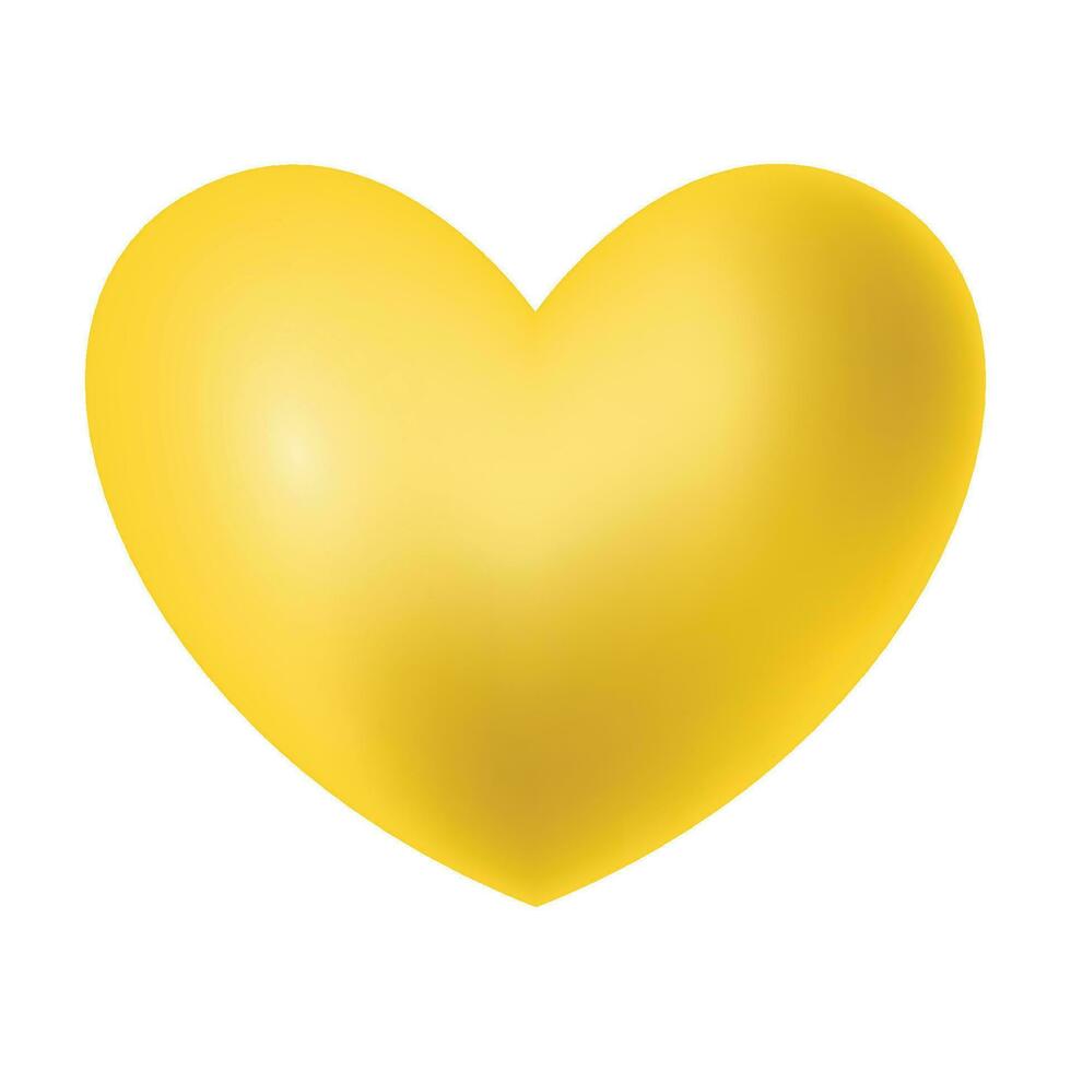 vector amarillo corazón aislado en blanco antecedentes