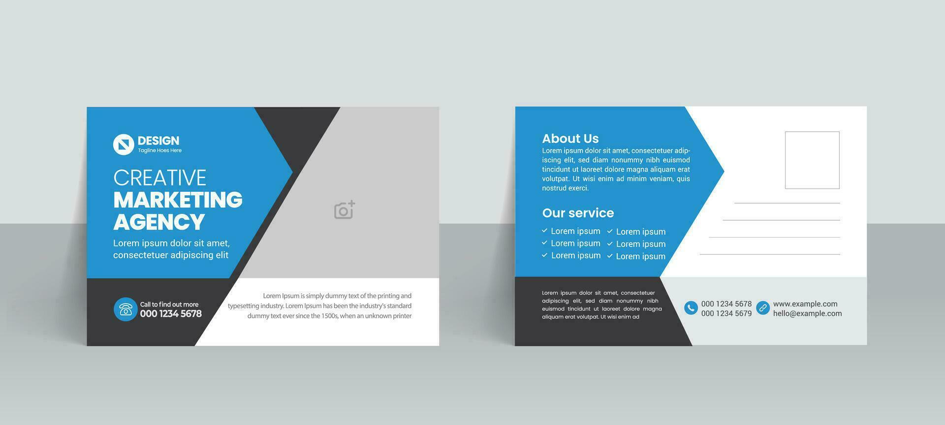 Creative corporate business Modern postcard design template vector