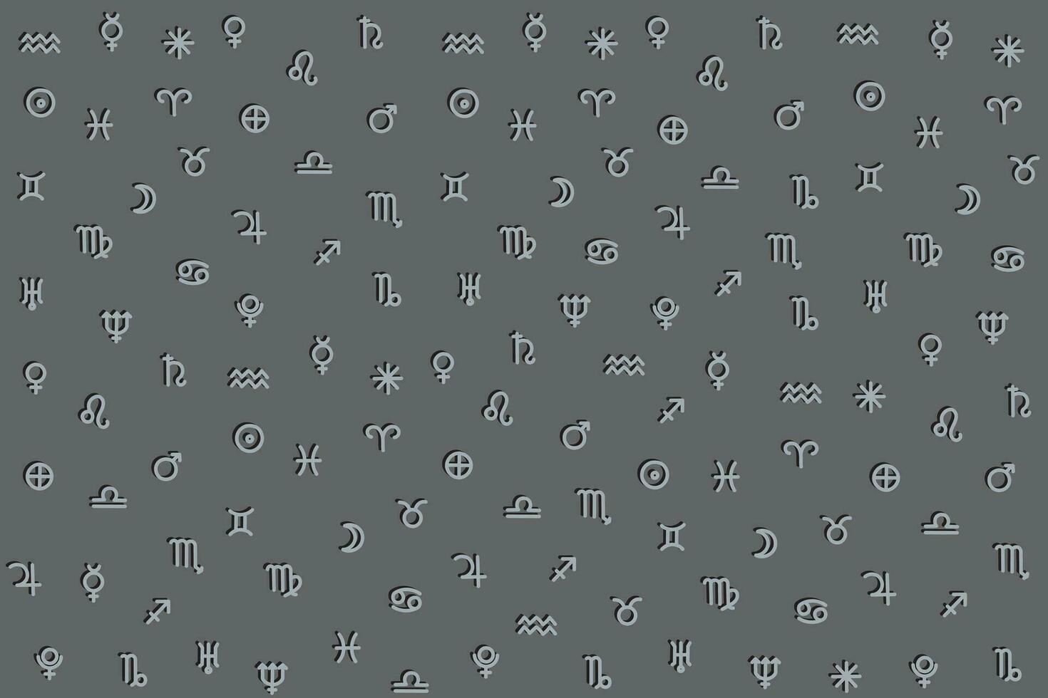 illustration line of the zodiac symbol with shadow pattern on grey background. vector