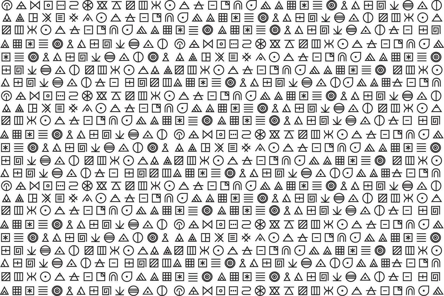 Illustration line of the glyphs symbol pattern background. vector