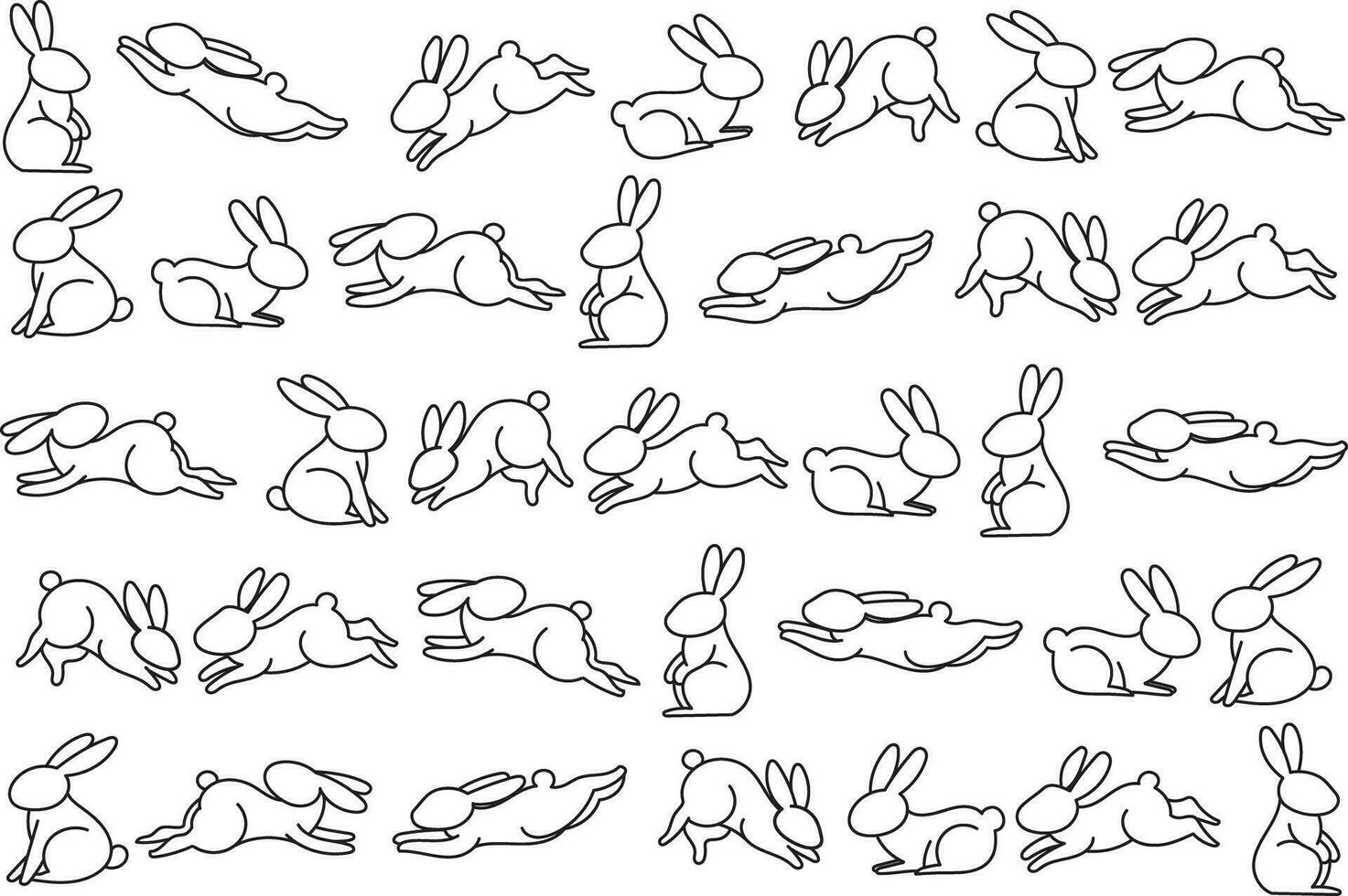 Illustration abbit line on empty background. vector