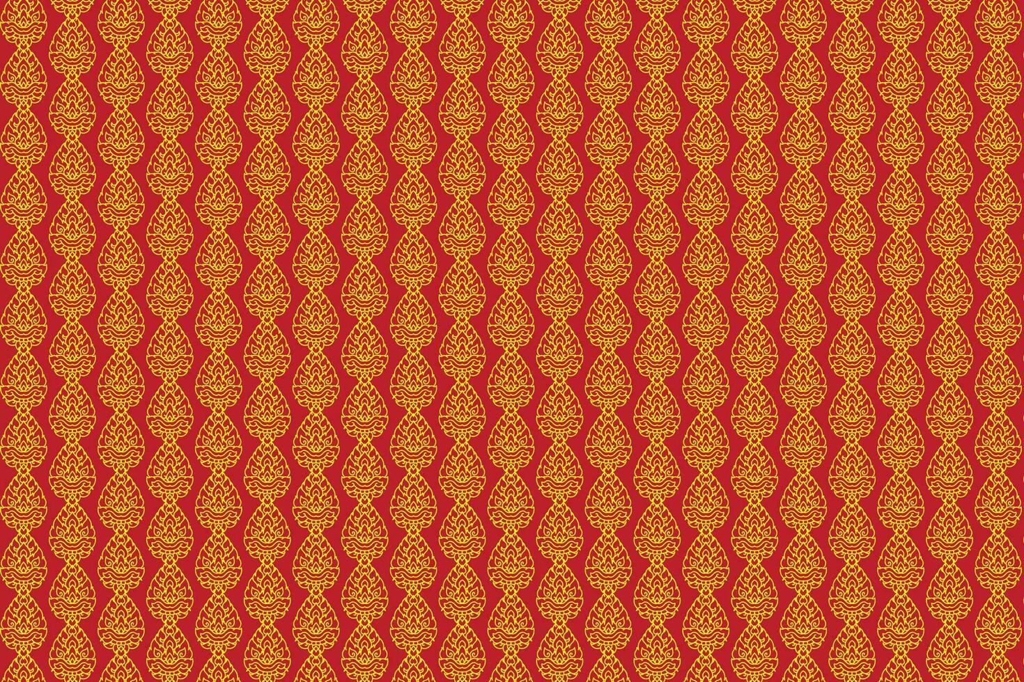Illustration, Abstract pattern of Thai art on red background. vector
