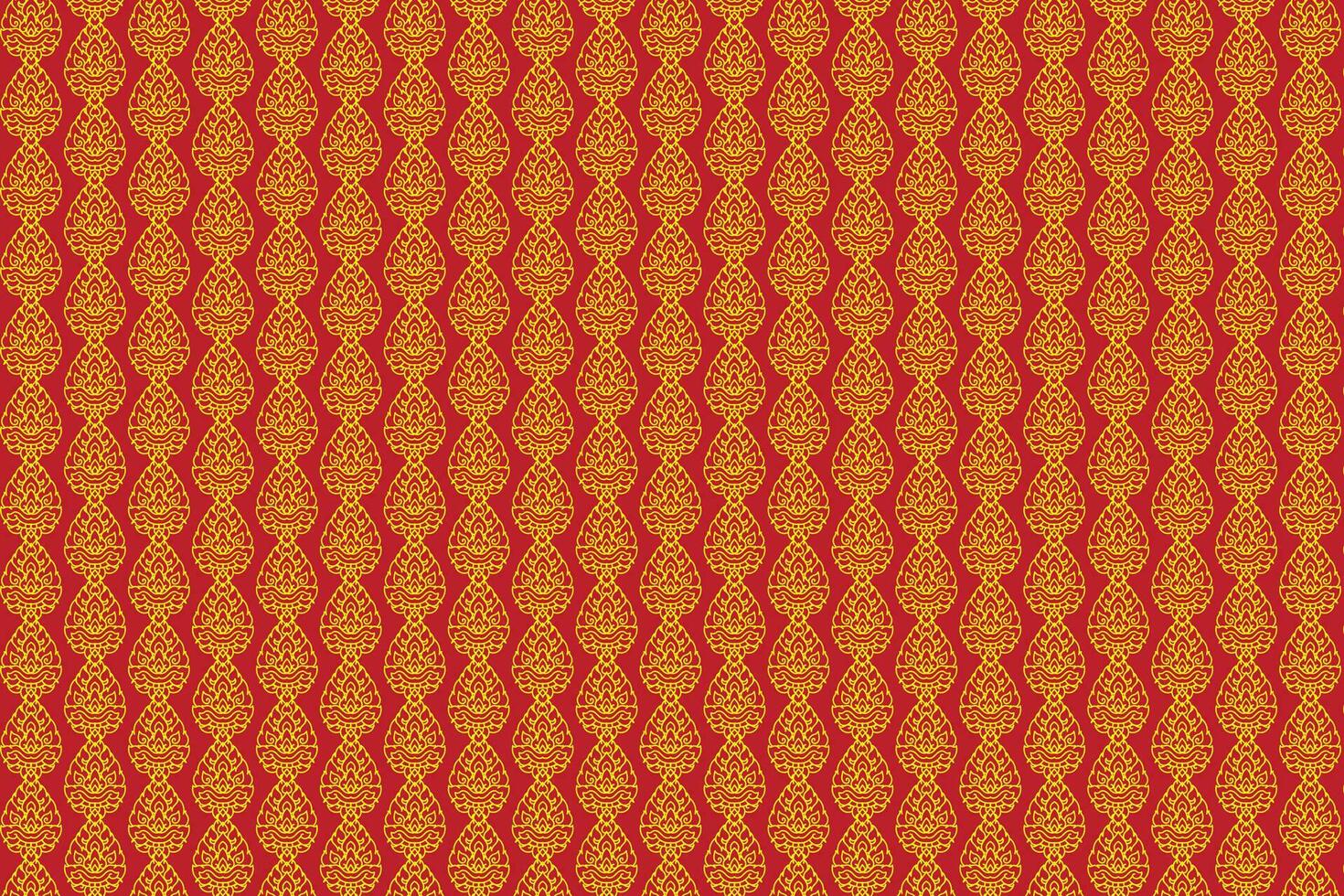 Illustration, Abstract pattern of Thai art on red background. vector