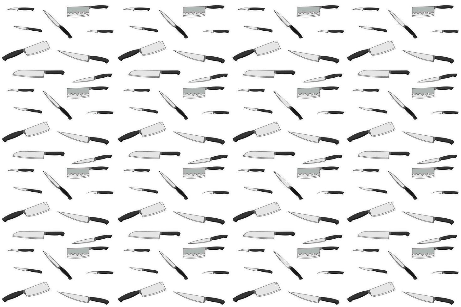 illustration pattern of knife on white background. vector