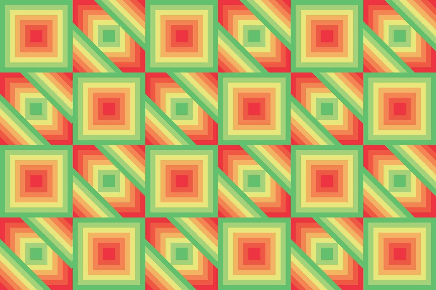 illustration gradient red and green color in square table of Christmas color background. vector