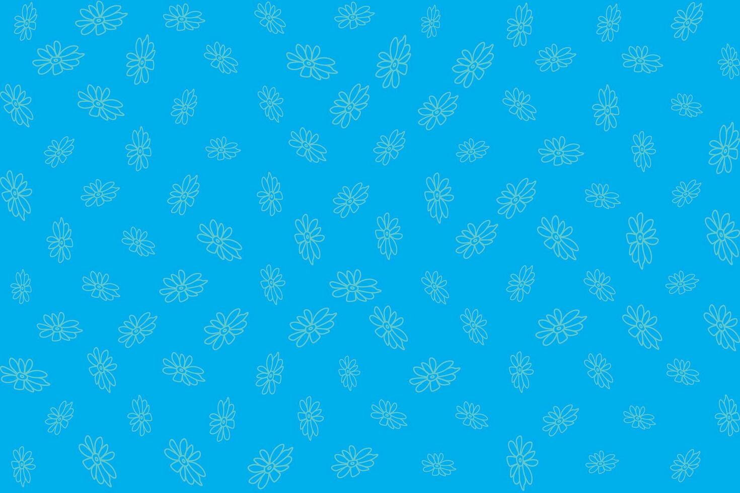 illustration line of flower on blue background. vector