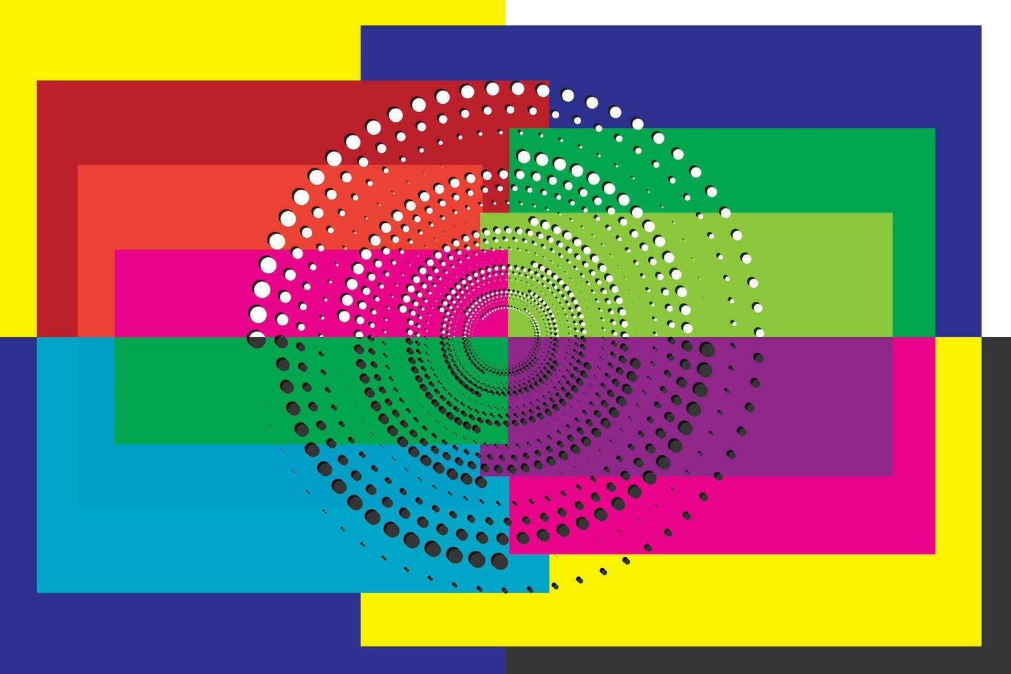 Illustration Abstract circle dot on multicolored background. vector