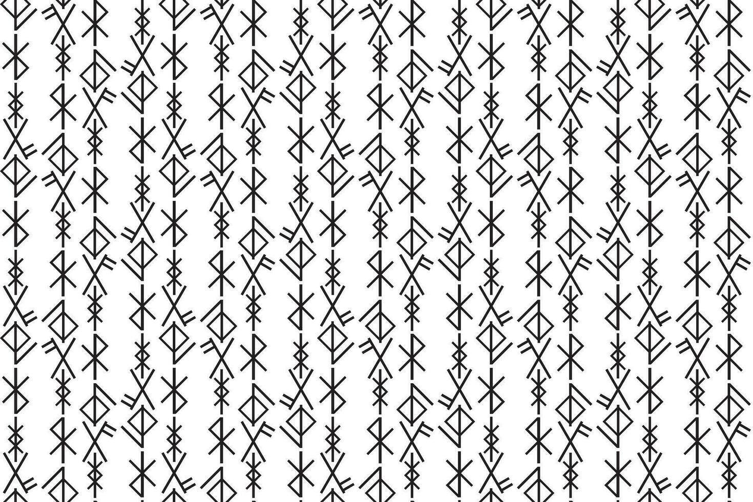 illustration line of the Rune character pattern on white background. vector