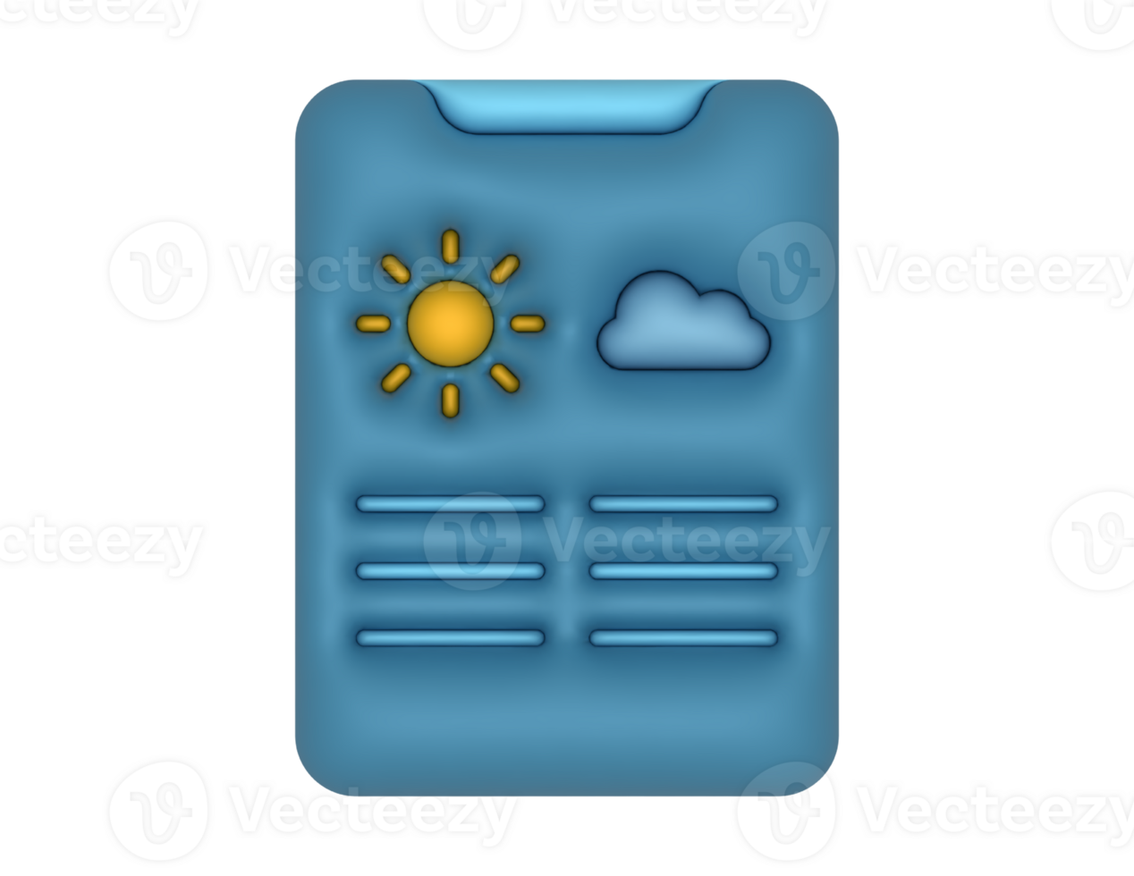 3d Weather Forecast And Blue Tablet on a transparent background png