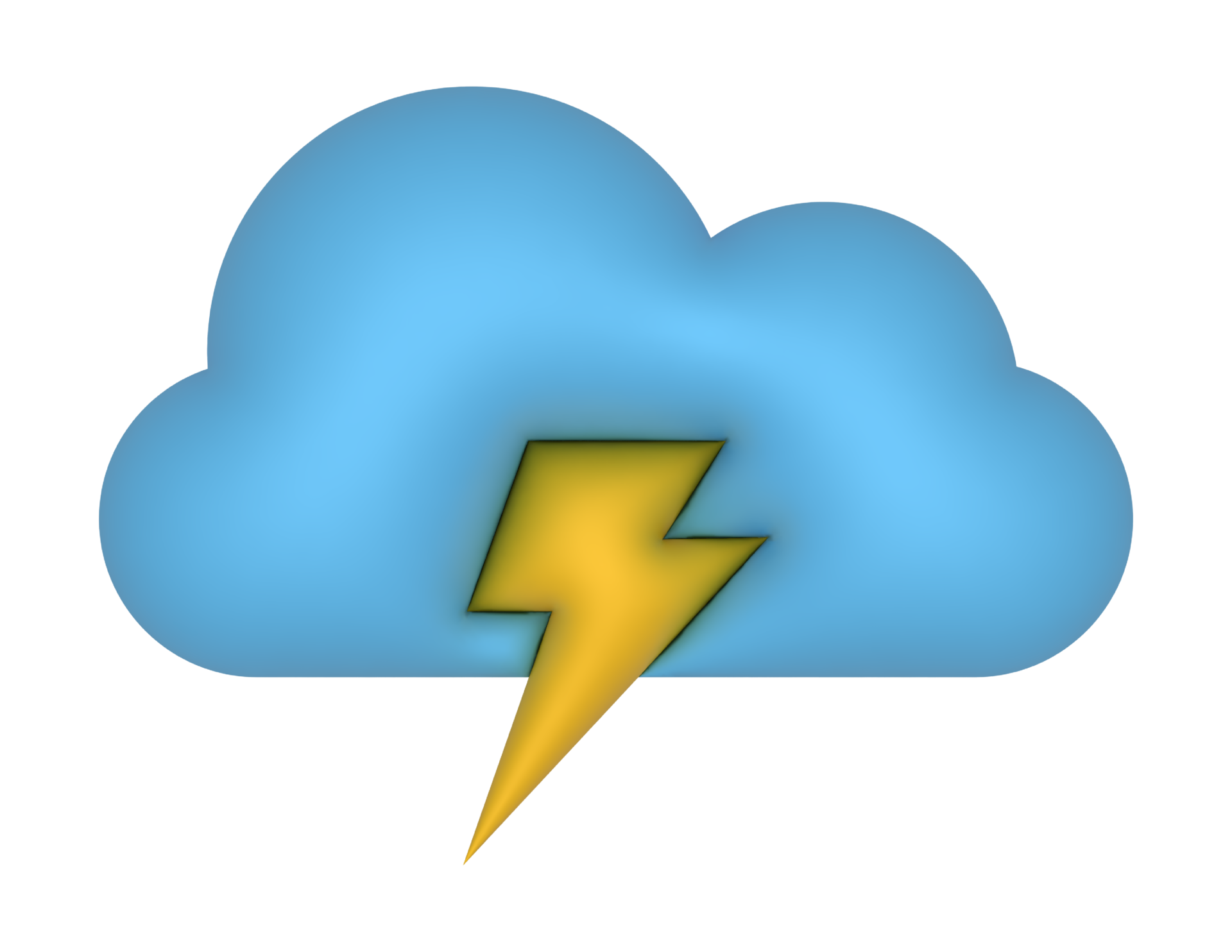 3d Cloud And Yellow Lightning on a transparent background 35621065 PNG