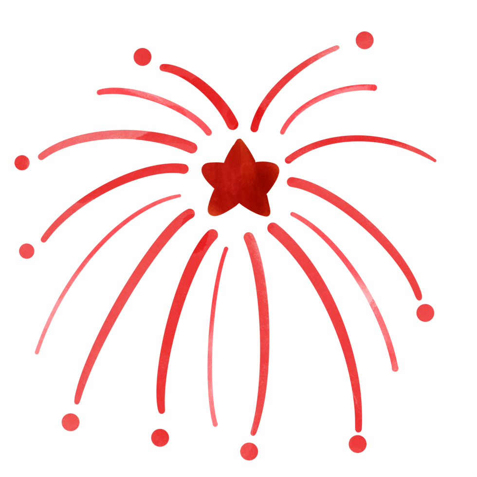 Red star fireworks png