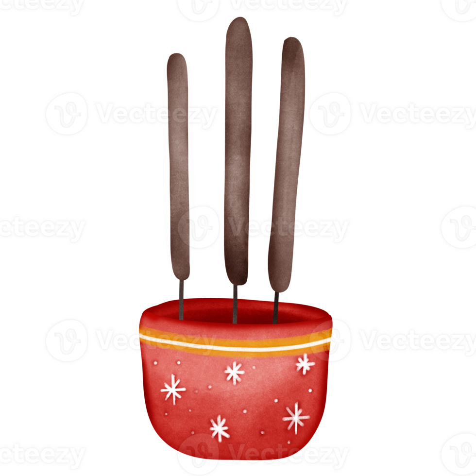 Asian incense burner watercolor isolated item png