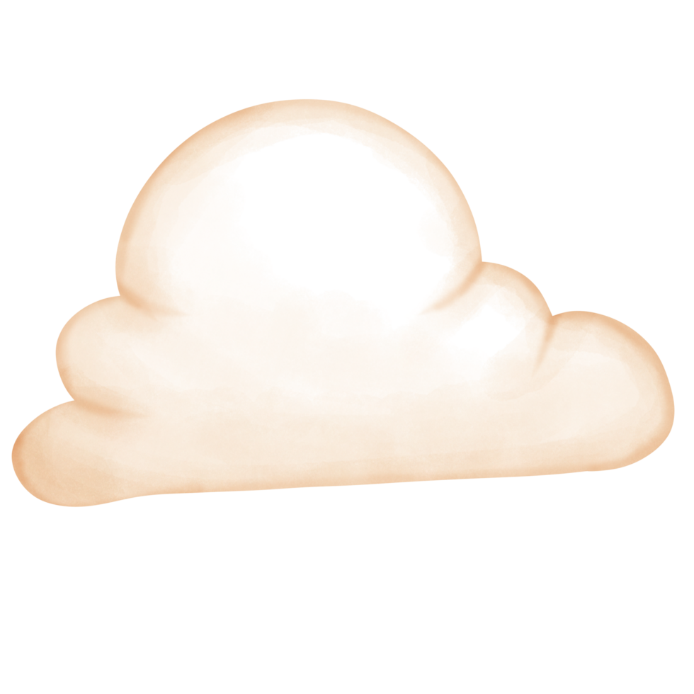Puffy cloud in water color style isolated png