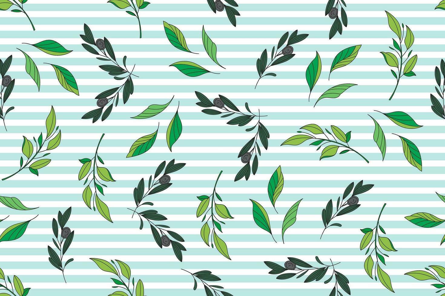 Illustration of leaves on soft blue line background. vector