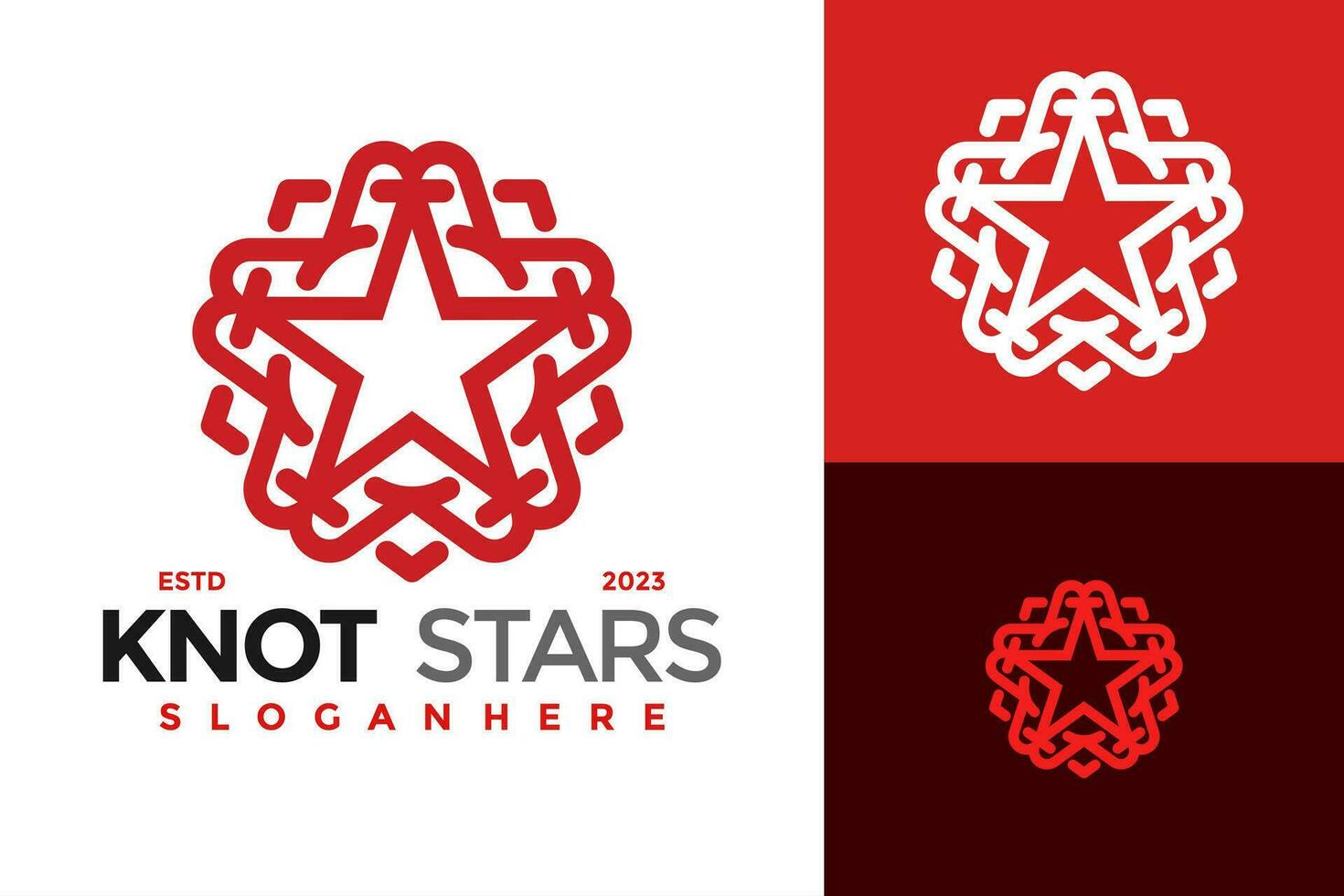 Knot Star Logo design vector symbol icon illustration
