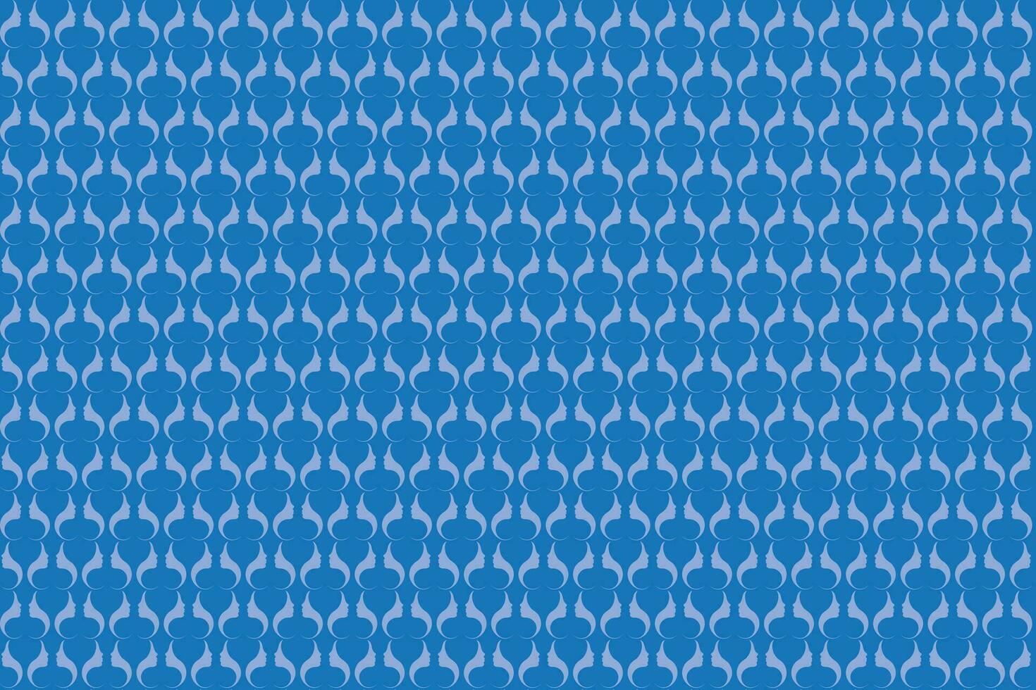 Illustration, Abstract pattern of the face on blue color background. vector