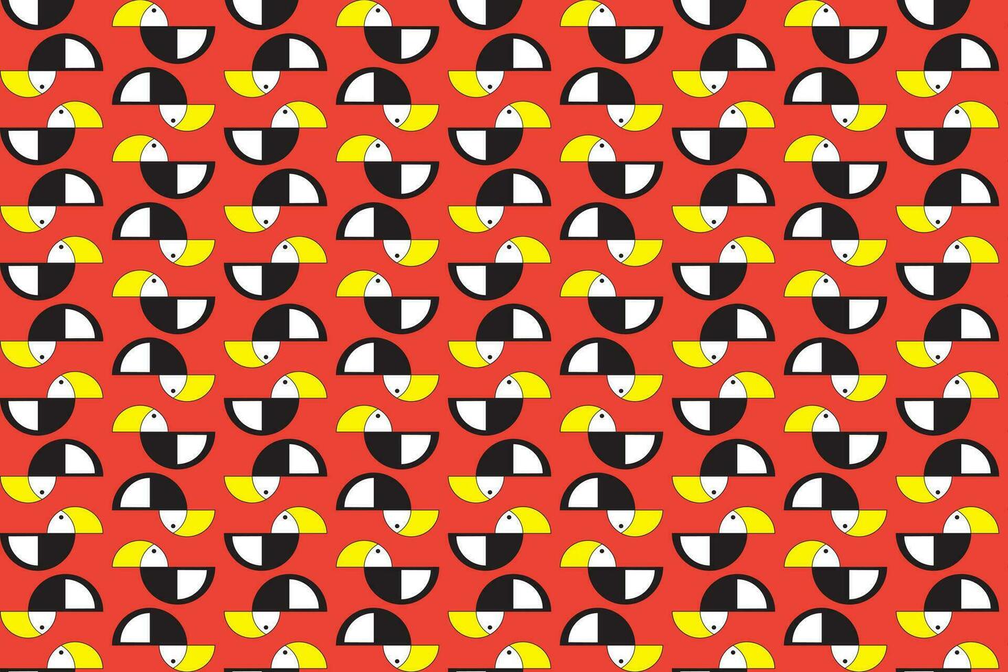 Illustration, pattern of hornbill on orange background. vector