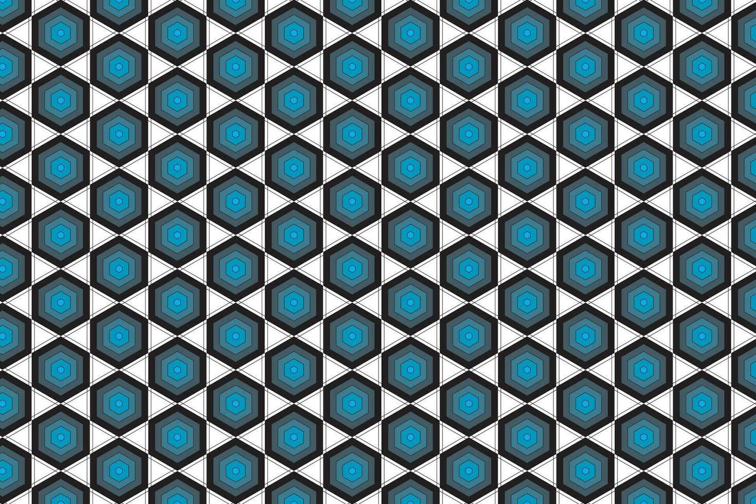 Illustration, Abstract of blue hexagon on white background. vector