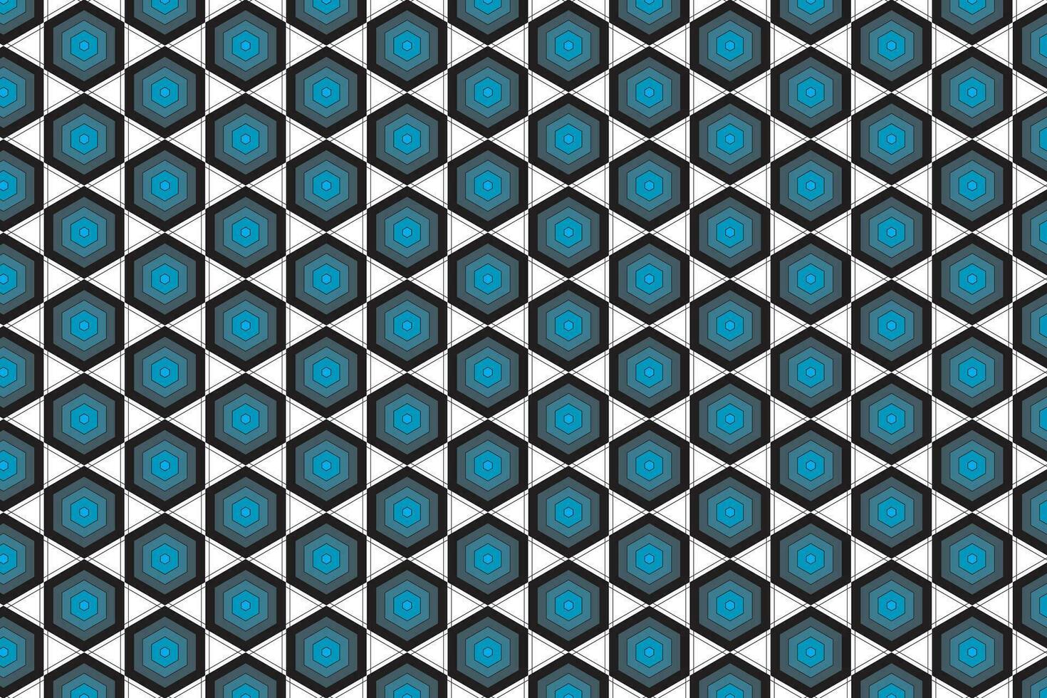 Illustration, Abstract of blue hexagon on white background. vector