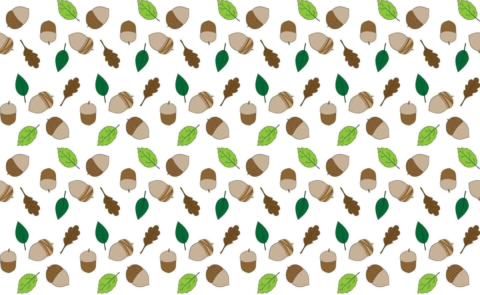 Illustration of oak fruit with leaves background. vector