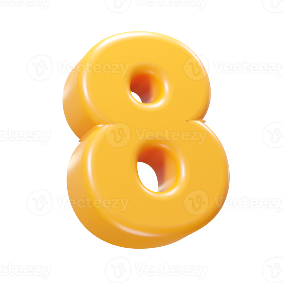 Number text effect illustration element png