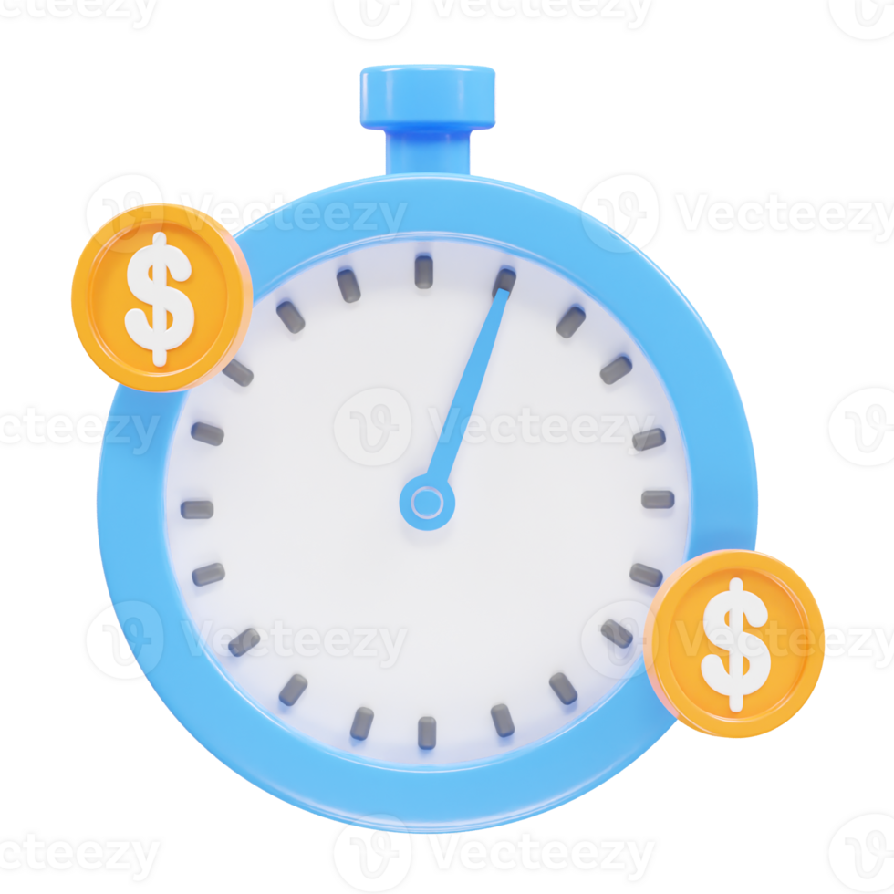 Stopwatch icon rendering 3d illustration element png