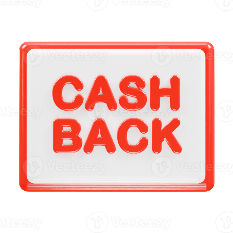 Cashback icon 3d render illustration element png