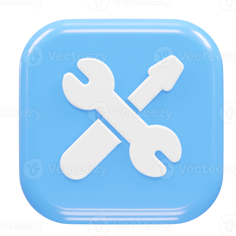 Tools icon 3d rendering element illustration png