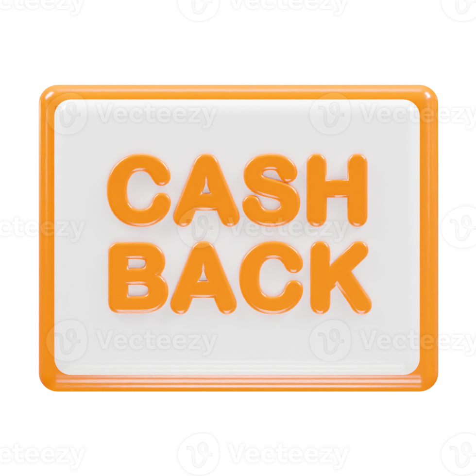 Cashback icon 3d render illustration element png